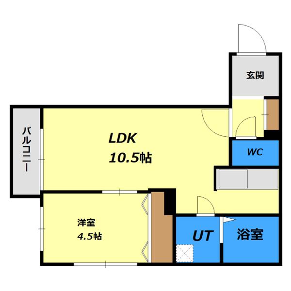 ステラひばりが丘(1LDK/4階)の間取り写真