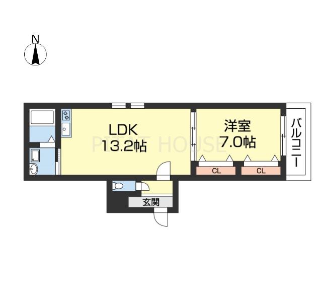 グランシエル オオタ(1LDK/2階)の間取り写真