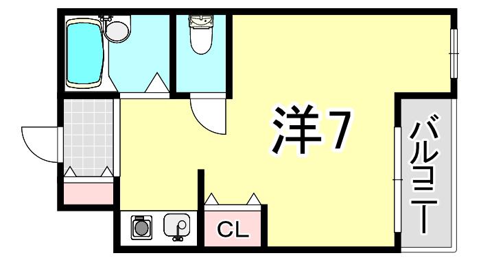 ジョンメゾン武庫之荘II(ワンルーム/2階)の間取り写真