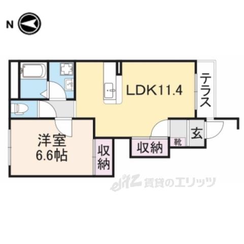 ウォーカーヒル2(1LDK/1階)の間取り写真