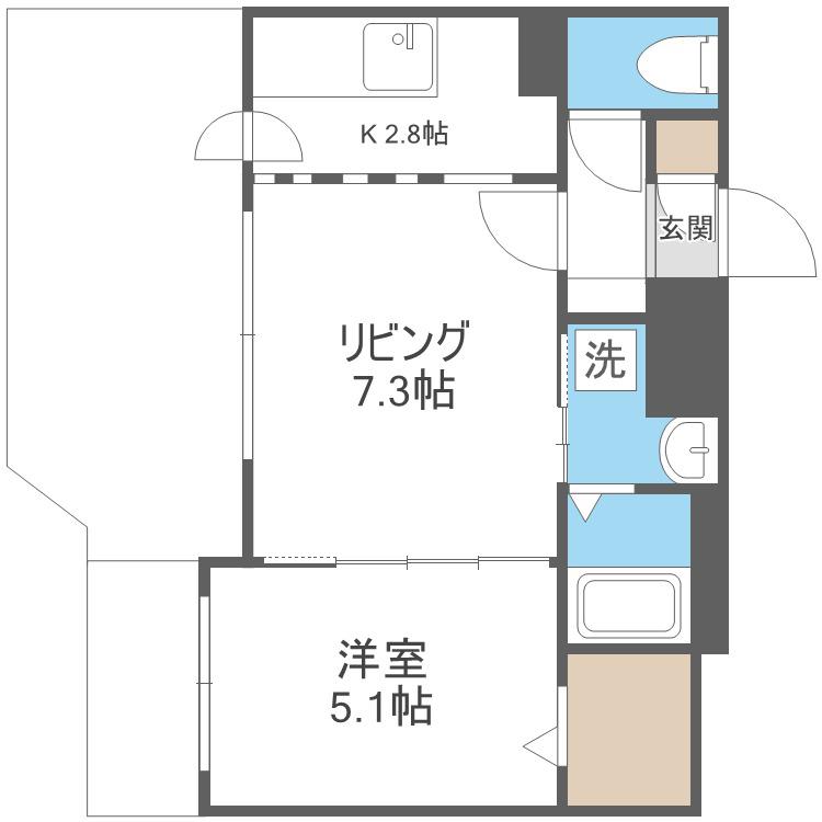 フォレストヒルズB(1LDK/4階)の間取り写真