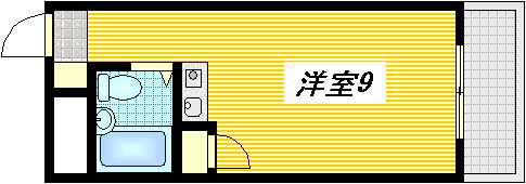第10やたがいビル(1K/2階)の間取り写真