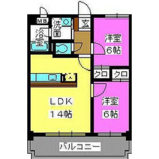 アーバニティー春日原(2LDK/3階)の間取り写真