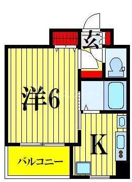 ヴァレッシア錦糸町シティ(1K/6階)の間取り写真