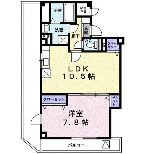 サンパティーク ナカムラ(1LDK/3階)の間取り写真