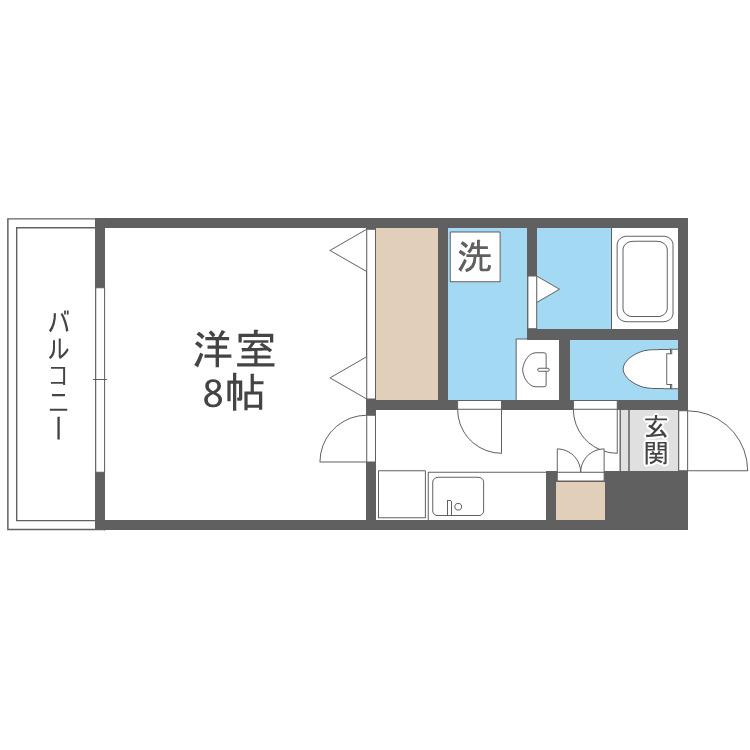 クレスティアステージア天神(1K/10階)の間取り写真