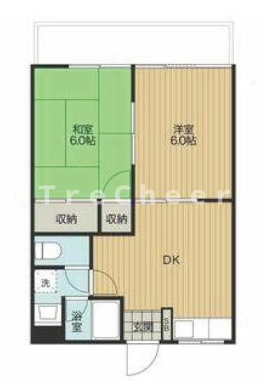 第一大橋マンション(2DK/2階)の間取り写真