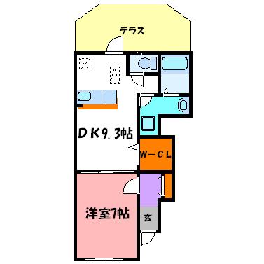 ビサイド・シーII(1DK/1階)の間取り写真