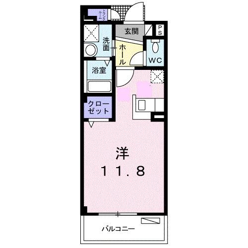 プリムローズ(ワンルーム/3階)の間取り写真