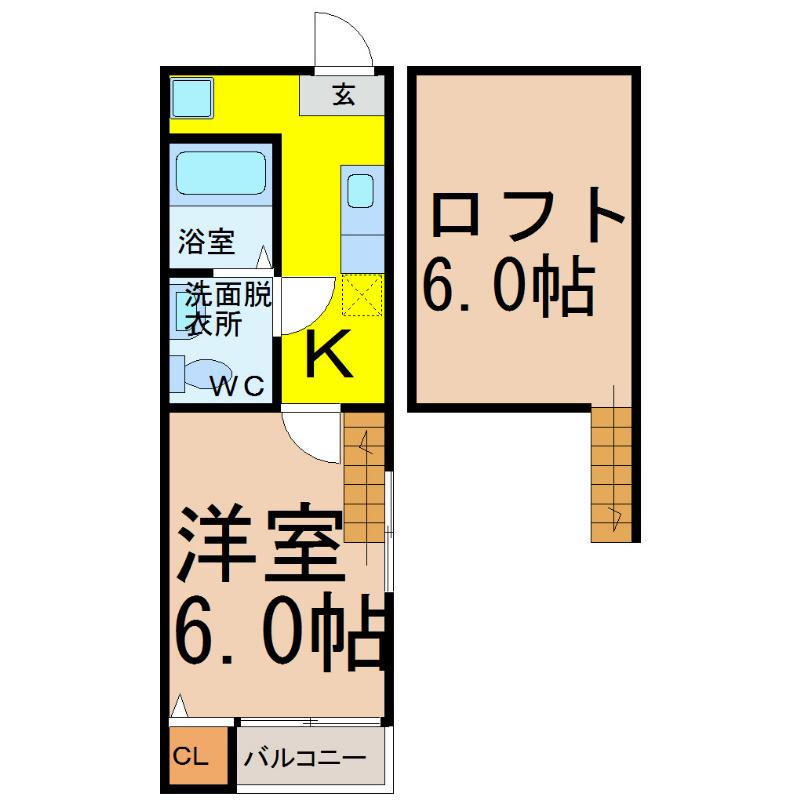 アルテーシア(1SK/1階)の間取り写真