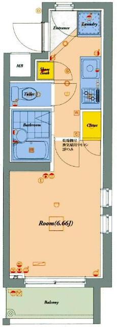 パレ・ホームズ東伏見(1K/5階)の間取り写真