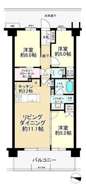 ソライエ南桜井(3LDK/3階)の間取り写真