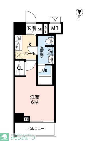 SQUARE CITY YOKOHAMA NEGISHI II(1K/6階)の間取り写真