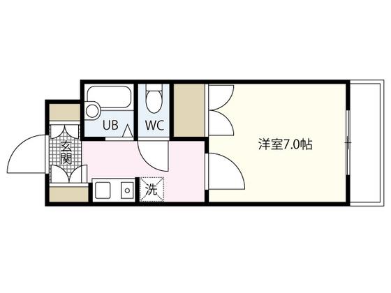 みなみまち(1K/1階)の間取り写真