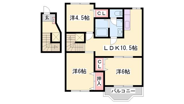 ファミールエスト(3LDK/2階)の間取り写真