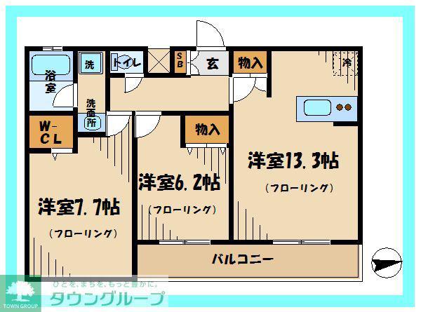 ウィステリア浅間(2LDK/1階)の間取り写真