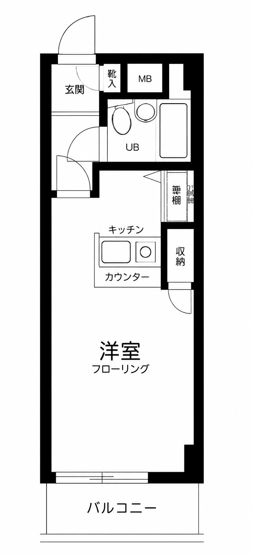 プレール池上(1K/3階)の間取り写真