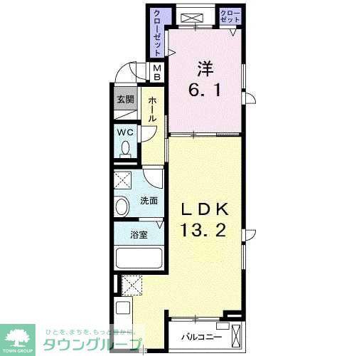 シャンクレールリゥ(1LDK/3階)の間取り写真