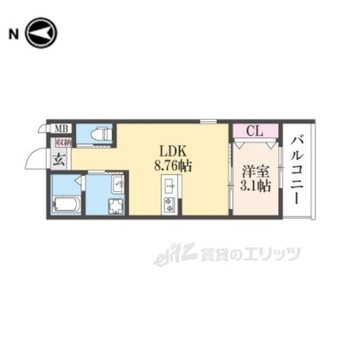 GAZELLE NOAH尼崎次屋(1LDK/3階)の間取り写真