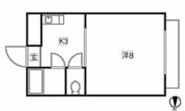 ハイツ矢賀新町I(1K/4階)の間取り写真