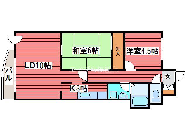 リバーヴィレッジ第一(2LDK/1階)の間取り写真