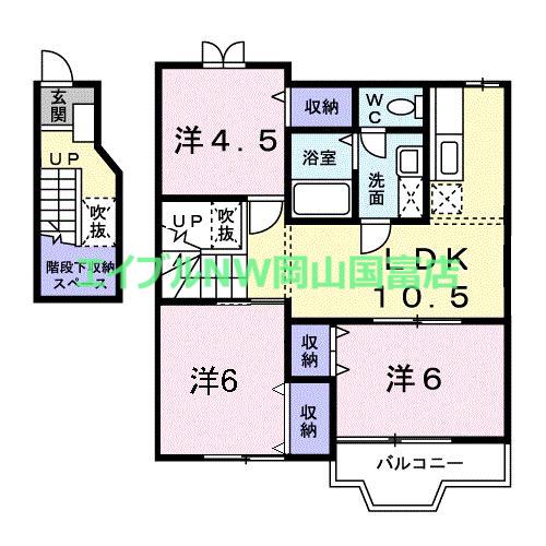 シャルマン・シャトレB(3LDK/2階)の間取り写真