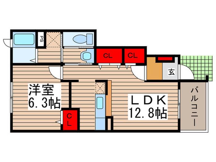 ブリッサデスパシオI(1LDK/1階)の間取り写真