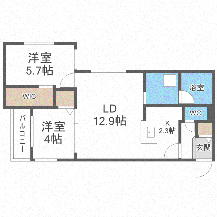 AJITO 1513(2LDK/4階)の間取り写真