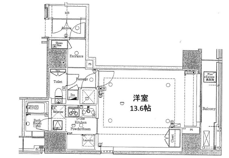 MODERNO TORRE SHO‐TO-モデルノ トッレ松濤-(1K/8階)の間取り写真