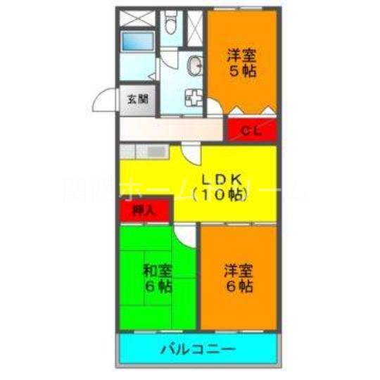 門真ロイヤル(3LDK/3階)の間取り写真