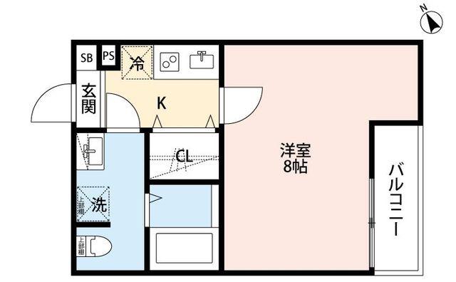 CRASTINE西堀8丁目B(1K/3階)の間取り写真
