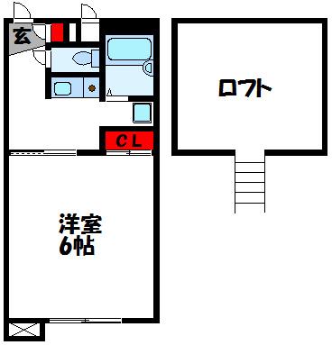 レオパレス花見ヶ浜(1K/1階)の間取り写真