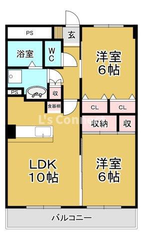FORMII(2LDK/2階)の間取り写真