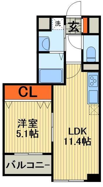 パークアレー川口(1LDK/12階)の間取り写真