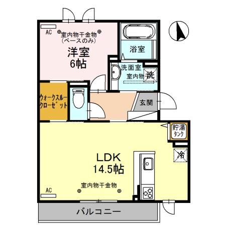 グランタス B棟(1LDK/3階)の間取り写真