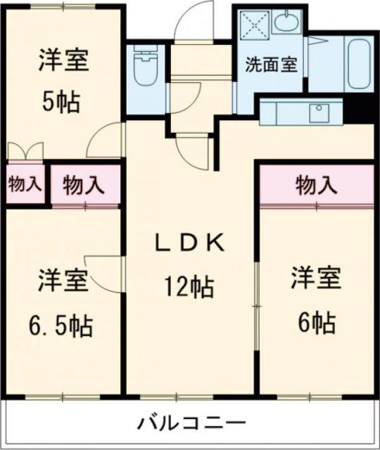 マンションフォルツーナ(3LDK/4階)の間取り写真