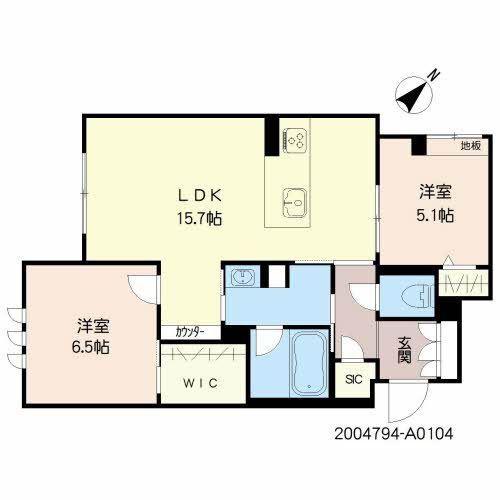 ベレオ青葉(2LDK/1階)の間取り写真