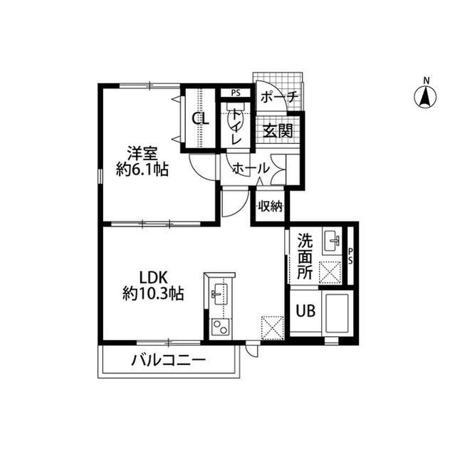 アムール M&E(1LDK/1階)の間取り写真
