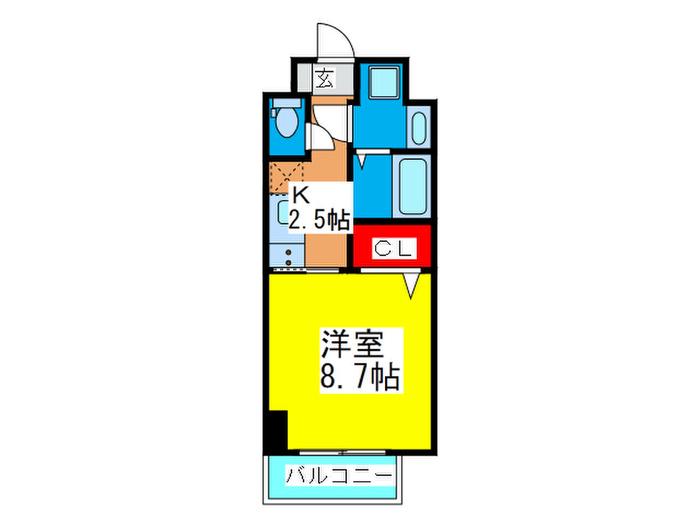 LAFORTE(1K/4階)の間取り写真