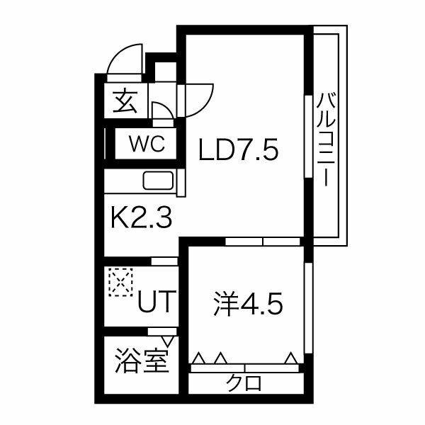 BALBONI N17(1LDK/3階)の間取り写真