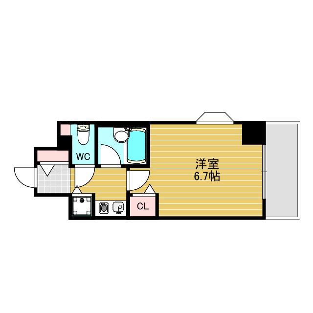コスモプラザ新大阪(1K/9階)の間取り写真