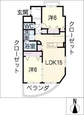 カーサ フェリーチェ(2LDK/1階)の間取り写真