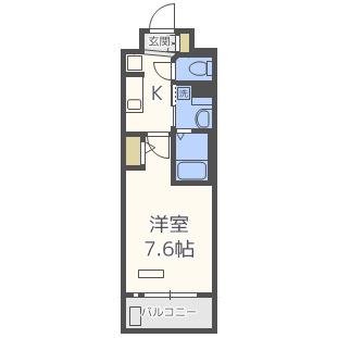 エグゼ難波南(1K/8階)の間取り写真