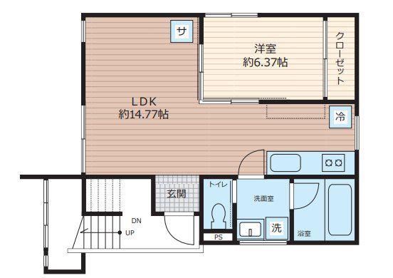 SCENE.MEGURO SAUNA RESIDENCE(1LDK/B1階)の間取り写真