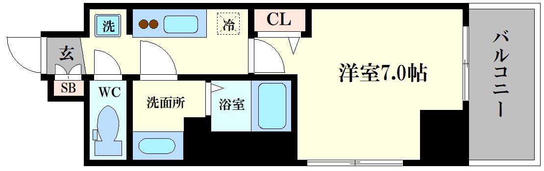 CITY LUX NAMBA サウス(1K/9階)の間取り写真