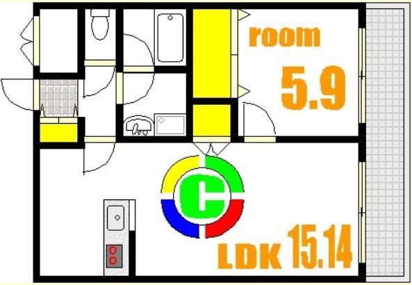 SAKURA.ISM(1LDK/7階)の間取り写真