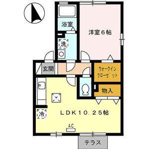 パークハイム柊山(1LDK/1階)の間取り写真