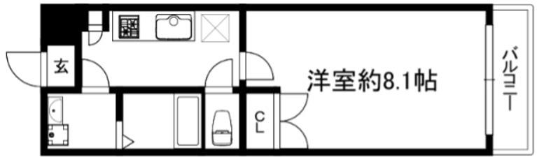 CONOIE西院(1K/2階)の間取り写真