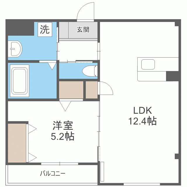 SIMA笹丘(1LDK/2階)の間取り写真