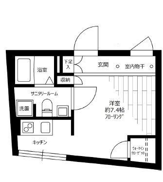 クラリア野方イースト(ワンルーム/3階)の間取り写真